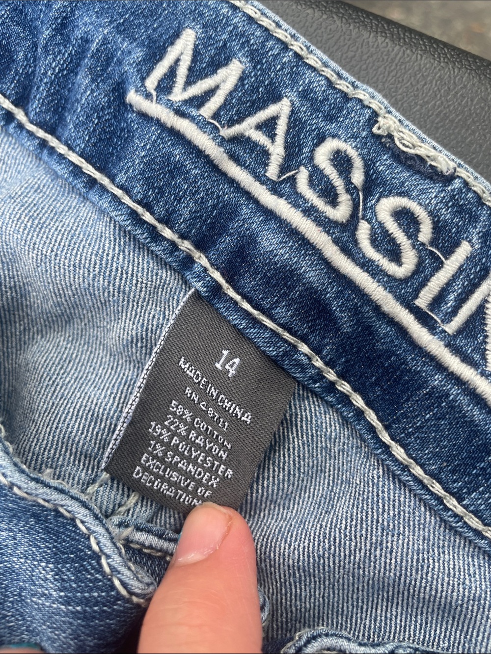 Massini Embroidered Denim skinny jeans size 14 - Picture 2 of 3